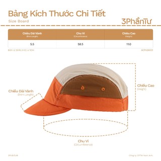 3PhầnTư - Mũ Lưỡi Trai Thời Trang Nam Nữ Gấp Gọn Phối Màu Vải Taslan - ACPU24001