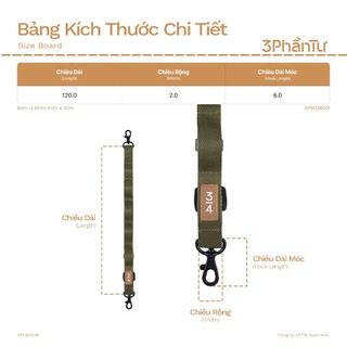 3PhầnTư - Dây Đeo Túi, Máy Ảnh Đa Năng Vải Nylon - ASPU24001