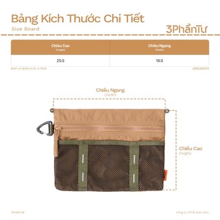 3PhầnTư - [Không Kèm Dây Đeo] Ví Mô-đun Bản To Nam Nữ Khoá Kéo Vải Taslan - ABGU24001