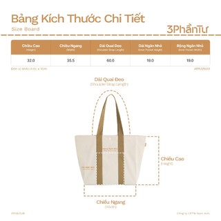 3PhầnTư - Túi Tote Viền Nổi LLBeans Vải Thế Hệ Mới Elasterell-p Cotton like - ATTU25001