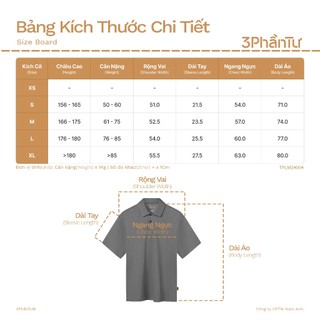 3PhầnTư - Áo Polo Nam  Dáng Rộng Vải Cotton Airism Cao Cấp Thấm Hút Khô Nhanh - TPLM24004