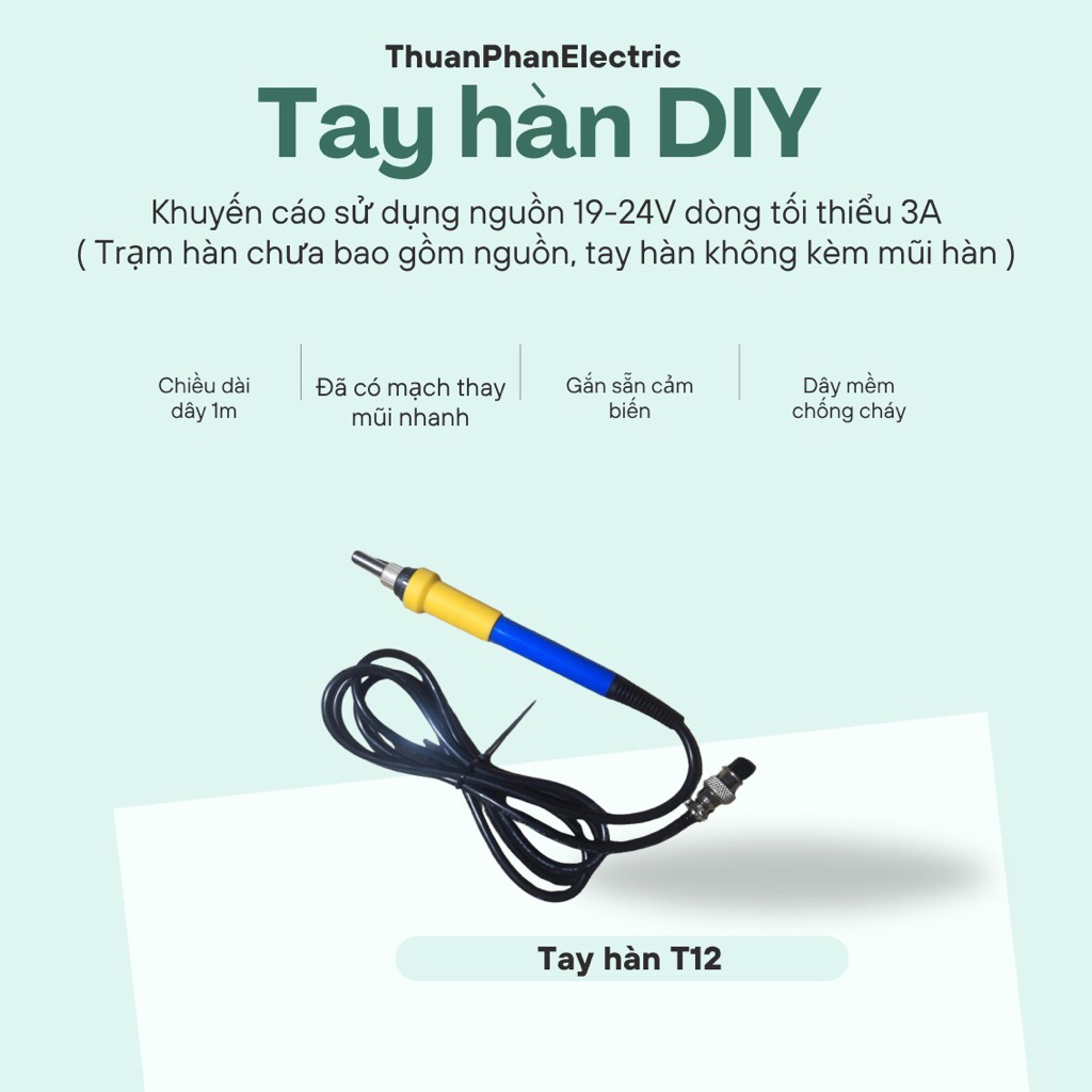 Tay hàn t12 đã có mạch hỗ trợ thay mũi nhanh