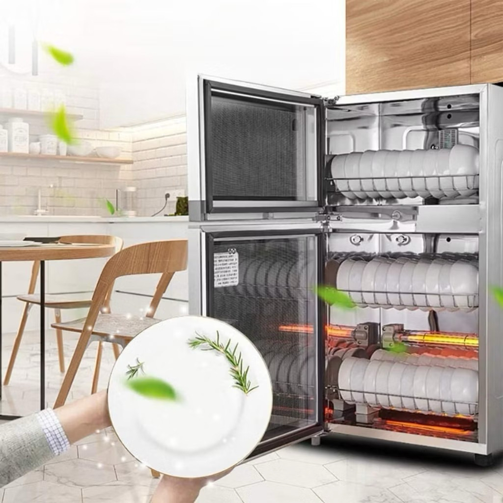 HÀNG LOẠI 1 - Máy sấy bát đũa khử khuẩn 188L bằng OZONE + Tủ khử trùng hồng ngoại siêu sạch tích kiệm - Tủ sấy BH 5 NĂM