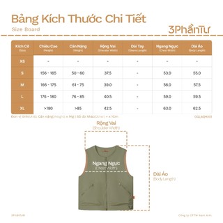 3PhầnTư - Áo Gi-lê Khoá Kéo Đa Năng Vải Taslan Dù Gió Nhẹ Và Thoáng Khí - OGLM24001