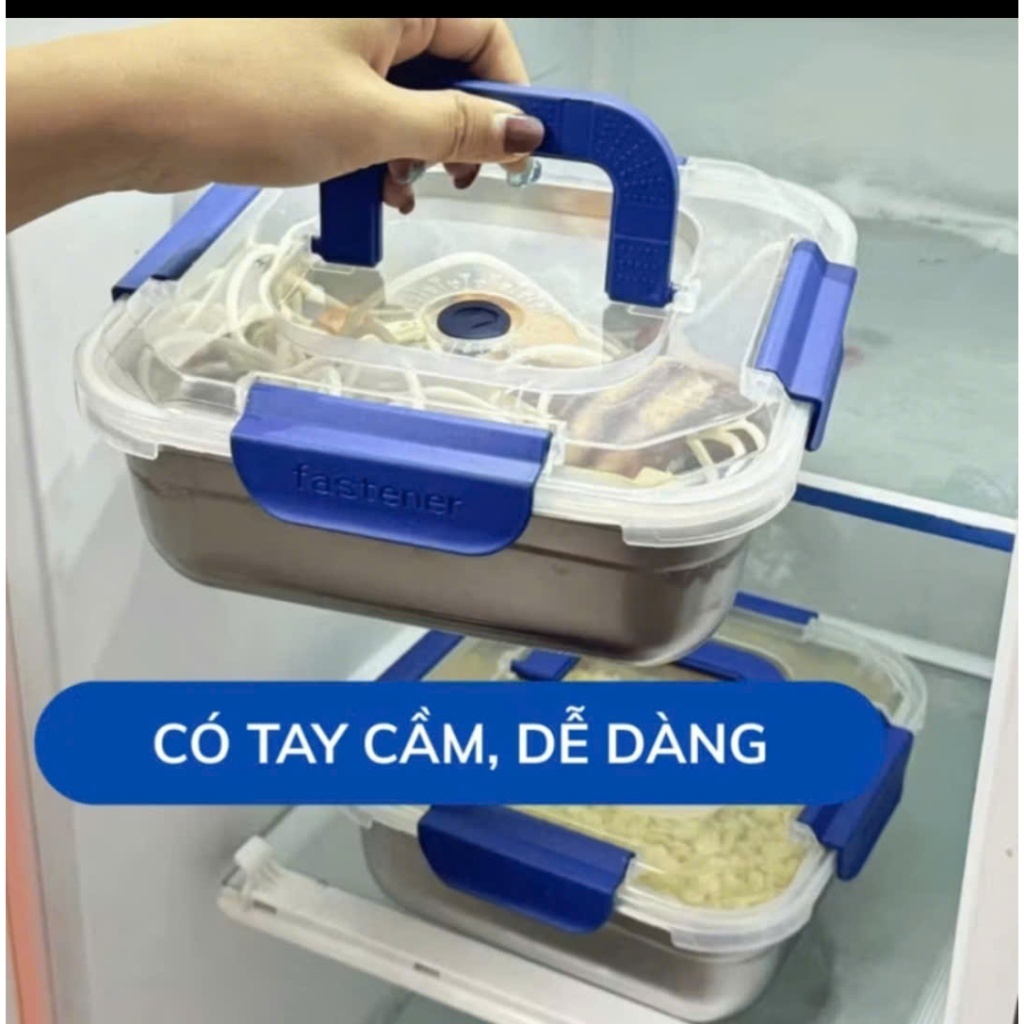 Hộp Đựng Thực Phẩm 1800ml Có Quai Cầm Tiện Lợi – Hộp Cơm Du Lịch, Cắm Trại, Dã Ngoại, Chất Liệu An Toàn