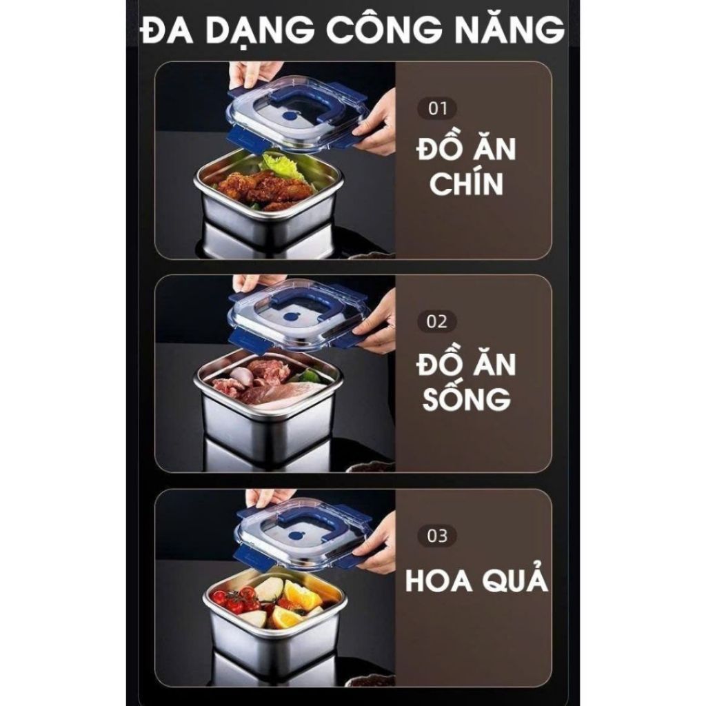 Hộp Đựng Thực Phẩm 1800ml Có Quai Cầm Tiện Lợi – Hộp Cơm Du Lịch, Cắm Trại, Dã Ngoại, Chất Liệu An Toàn