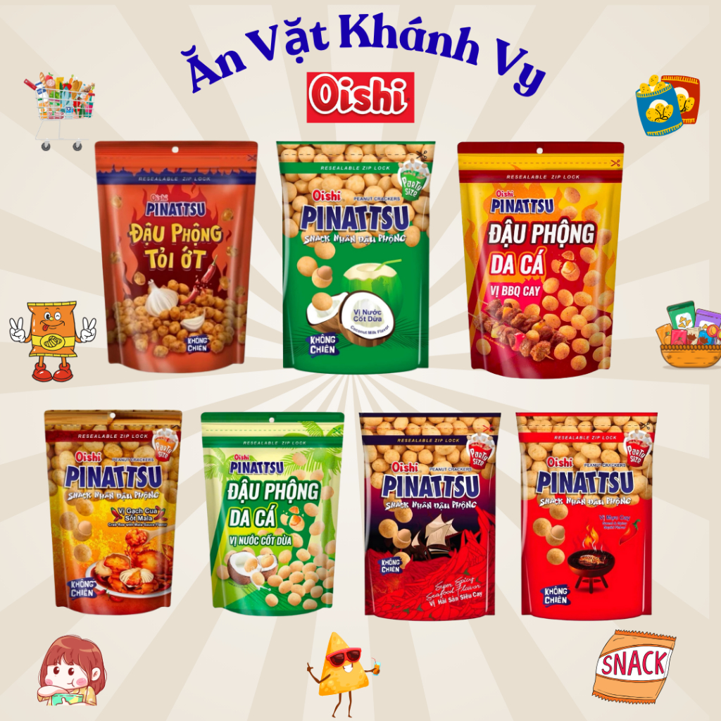 COMBO Snack Nhân Đậu Phộng Pinattsu Oishi gói 80g - HÀNG CHÍNH HÃNG ...