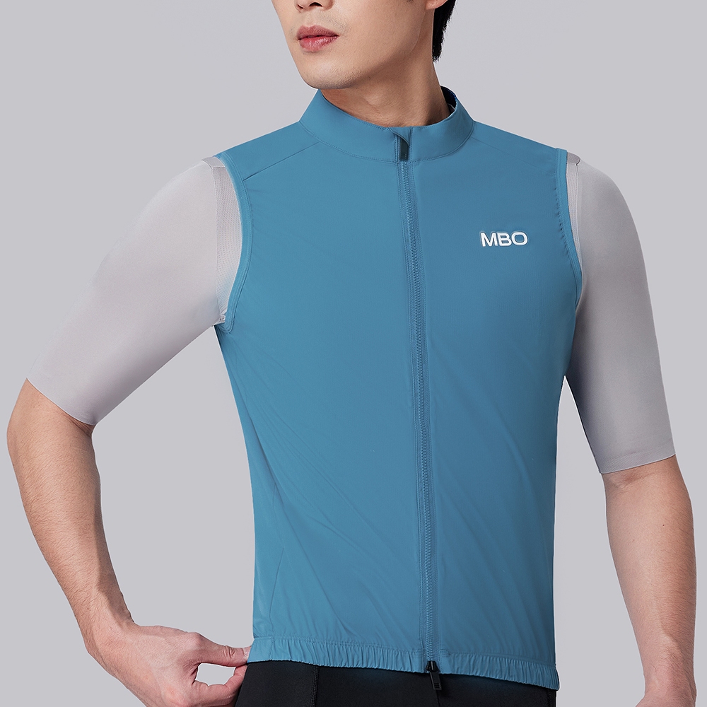 V320 - Áo Gió Gile Đạp Xe MBO Nam Enamel Blue, Áo Khoác Ba Lỗ Đạp Xe Thu Đông