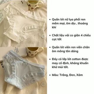 Quần lót nữ su lụa băng lạnh thoáng mát viền ren gợi cảm đáy cotton kháng khuẩn khử mùi DEVARI L369