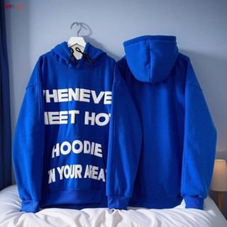 Áo hoodie nam nữ fom rộng in chữ nổi whenever mặc nhóm cặp đôi trẻ trung 3 màu đen, đỏ, xanh SSL