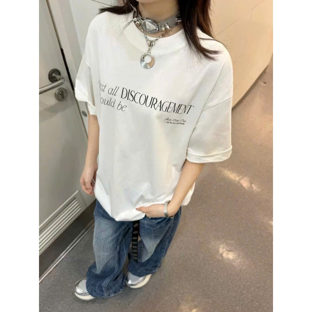 Áo thun Stee Cổ tròn DISCOURAGEMENT Localbrand I CVCVNI Unisex