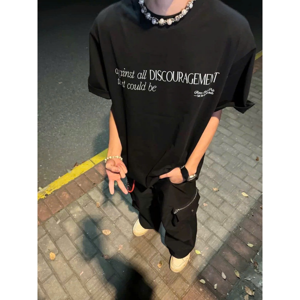 Áo thun Stee Cổ tròn DISCOURAGEMENT Localbrand I CVCVNI Unisex