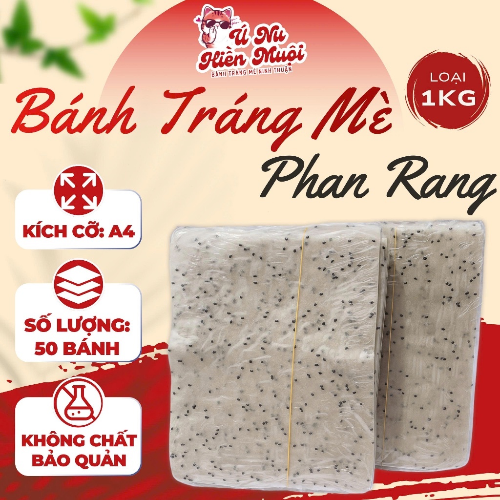 (loại mỏng) 1kg Bánh Tráng Mè Phan Rang Chính Gốc – Đặc Sản Ăn Vặt Giòn Rụm Thơm Béo Chuẩn Vị