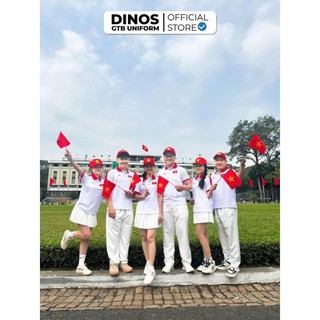 Bộ Quần Áo Cờ Đỏ DINOS GTB Mặc Đi Chơi, Lễ Hội, Chụp Hình Cho Người Lớn/Bé