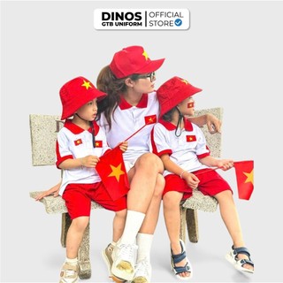 Bộ Quần Áo Cờ Đỏ DINOS GTB Mặc Đi Chơi, Lễ Hội, Chụp Hình Cho Người Lớn/Bé