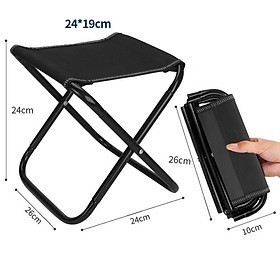 (freeship) Ghế gấp gọn siêu nhỏ bỏ túi - Ghế cắm trại dã ngoại, câu cá thép siêu cứng chịu tải 90kg