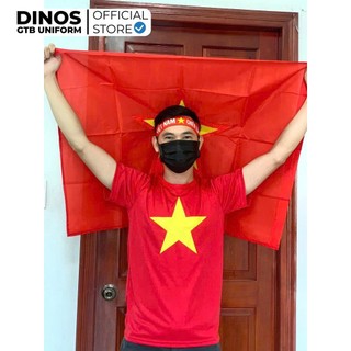 Cờ Đỏ Sao Vàng Dinos Khổ 72x92cm Vải AC Cao Cấp Mềm Nhẹ, Dễ Giặt, Nhanh Khô