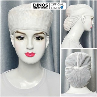 Nón Lưới Trùm Tóc Dinos Dáng Ngắn Cho Công Nhân Thủy Sản, Thực Phẩm -  Màu Trắng