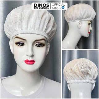 Nón Lưới Trùm Tóc Dinos Dáng Ngắn Cho Công Nhân Thủy Sản, Thực Phẩm -  Màu Trắng