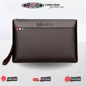 Ví nam nữ cầm tay ngang da cao cấp Dạng hộp bản to hình chuột túi trơn M.E.N SDE12
