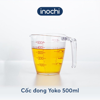 Combo 2 cốc đong Yoko Inochi nhựa nguyên sinh an toàn dùng được lò vi sóng vạch chia rõ ràng định lượng chính xác