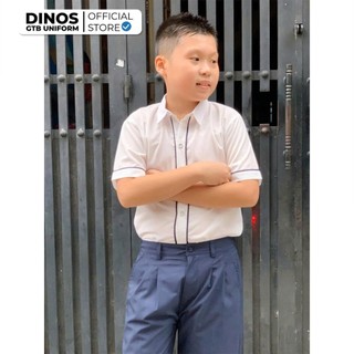 Chân Váy Học Sinh Dinos Vải Terin Gân Kiểu Xếp Ly Màu Xanh Đen Cho Bé Tiểu Học