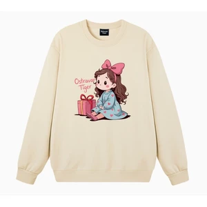 Áo Sweater nữ HappyTee - Mẫu Sweater cho nữ Cô bé Công chúa bên hộp quà dễ thương
