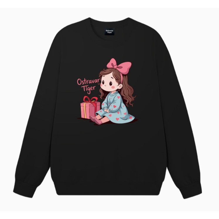 Áo Sweater nữ HappyTee - Mẫu Sweater cho nữ Cô bé Công chúa bên hộp quà dễ thương