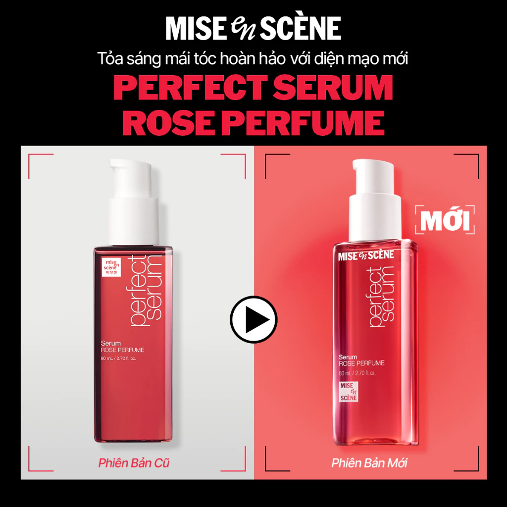 Tinh chất dưỡng tóc mise en scène Perfect Serum Rose Perfume 80ml phục hồi tóc hư tổn, hương hoa hồng Damak