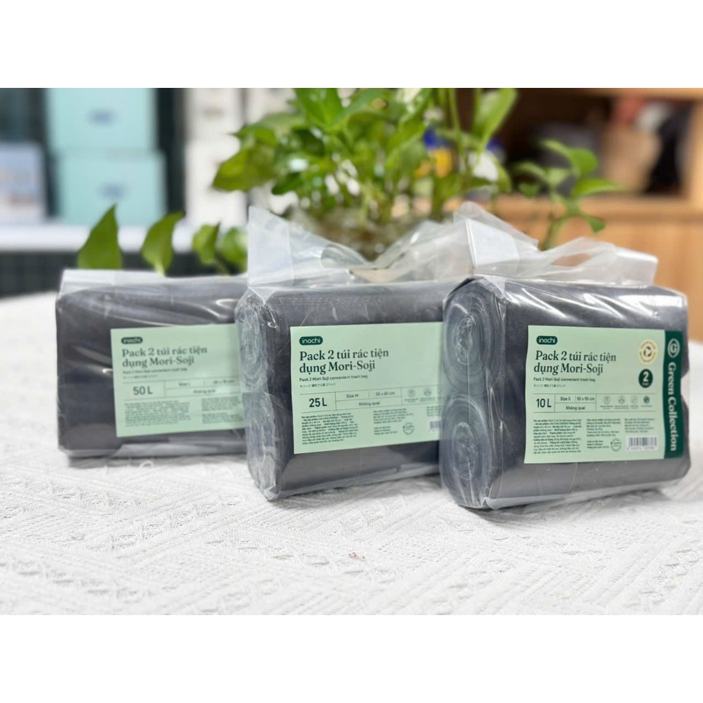 [NEW] Pack 2 túi rác MORI-SOJI từ nhựa tái sinh KHÔNG CÓ QUAI, Dày dặn, Chống thấm nước & rò rỉ