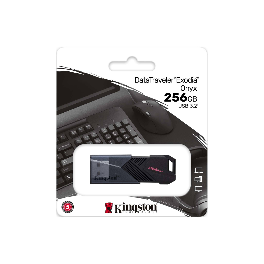Usb 3.2 Kingston 256G 128G 64GB DataTraveler Exodia Onyx Chính hãng Bảo hành 5 năm Nắp trượt rút như DT101G3 Nâng cấp