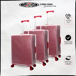 Trùm bọc vali Trắng M.E.N EVA 20-24-28-30 inch nhiều size chống nước không viền {CHỐNG TRẦY XƯỚT}