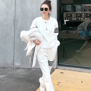 Bộ Quần Áo Unisex Nam Nữ Phối Sọc Chất Tổ Ong Cổ Tròn Thu Đông Mặc Nhà Dạo Phố BN05 - BEEKIDS