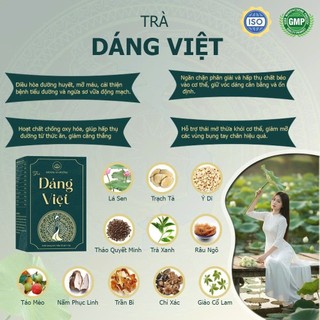 Trà Dáng việt trà thảo mộc thanh lọc cơ thể, giúp tiêu hoá khoẻ giữ dáng tự nhiên 35 túi lọc