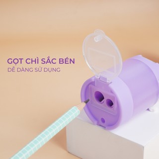 Gọt Bút Chì Hình Cốc Cao Cấp Có 2 Đầu Gọt Chì Thay Đổi Dễ Dàng, Tiện Lợi, An Toàn, Đa Dạng Màu Sắc PS401
