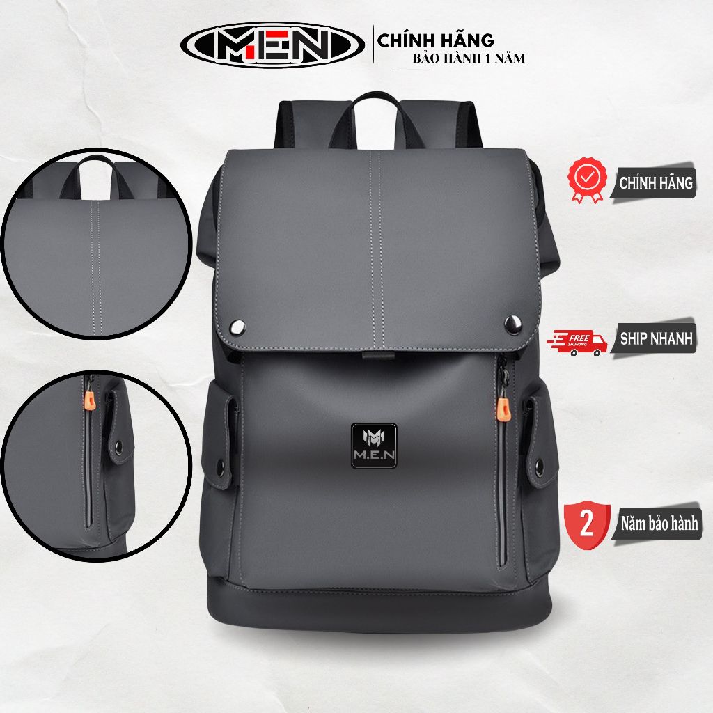Balo đeo vai du lịch M.E.N Cascher Lá kéo Cam có ngăn đựng laptop chống nước tiện lợi [XU HƯỚNG MỚI]