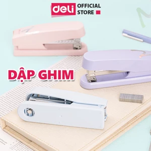 Dập Ghim 2 Chế Độ Màu Pastel Deli 50 Trang Dùng Ghim 24/6 Hoặc 26/6 Nhỏ Gọn Tiện Lợi Học Sinh Văn Phòng