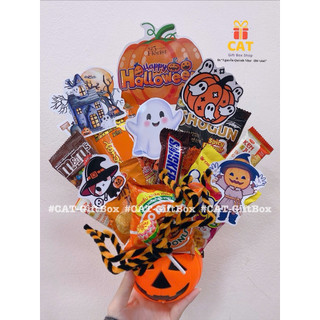 🎃 SET QUÀ HALLOWEEN – GIỎ BÍ NGÔ NGẬP TRÀN BÁNH KẸO 🍬👻