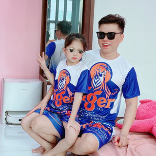 ⚡️Siêu Phẩm⚡️ Set Bộ Thể Thao Quần Áo TIGER XANH mặc nhà Tập Gym VẢI THUN LẠNH Kl2