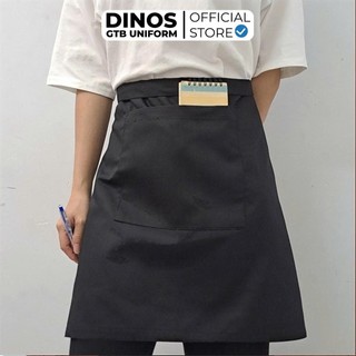 Tạp Dề Ngắn/Dài Dinos Cho Nhân Viên Bếp Nhà Hàng, Quán Ăn - Màu Đen (K GỒM NÓN)