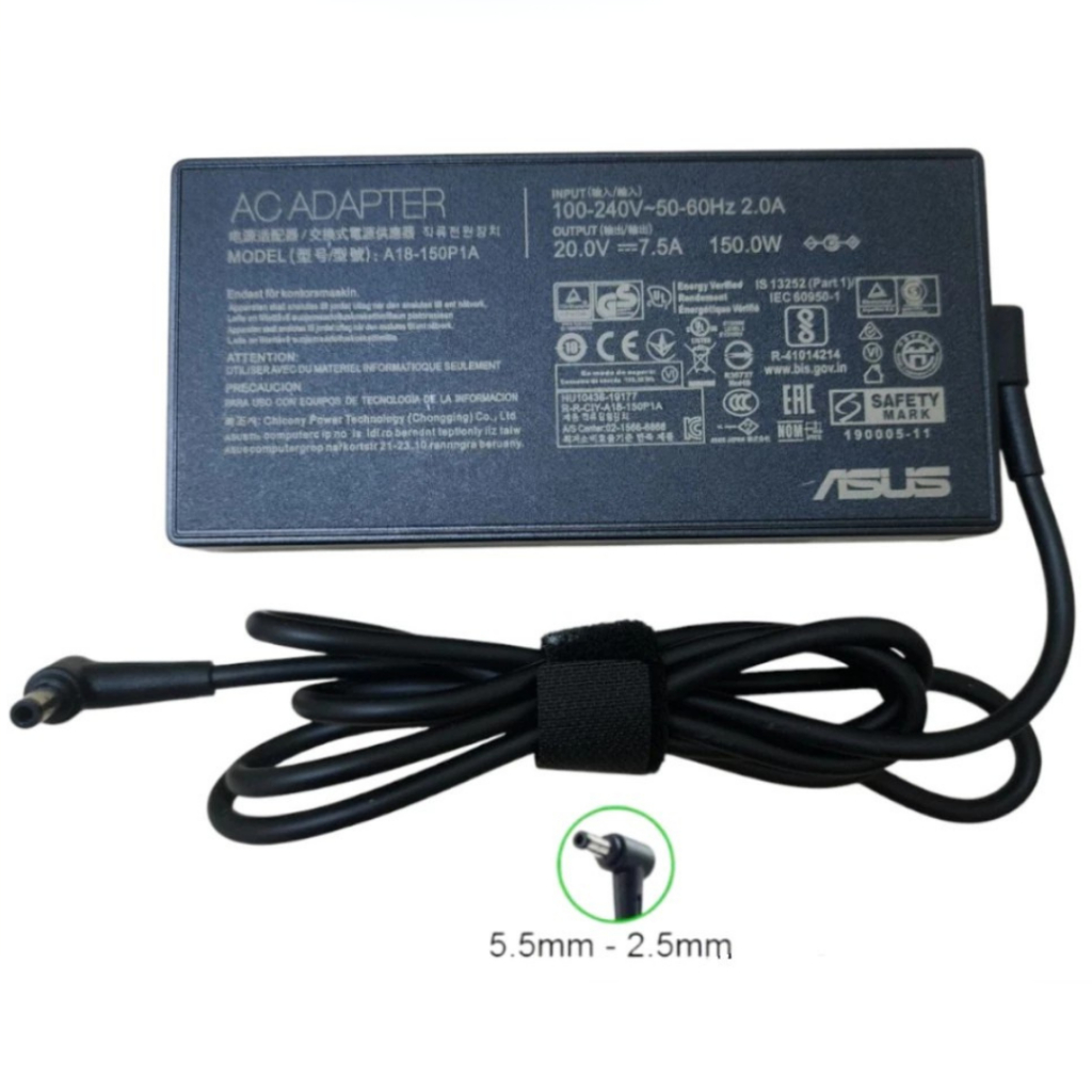 Sạc Laptop Asus 150W / 180W (Chân 5.5x2.5 & 6.0x3.7mm) - Sạc máy tính Zin Cao Cấp, Sạc Nhanh, Bảo Hành 12 Tháng
