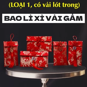 Bao Lì Xì Gấm Tết 2026 - Bao Lì Xì Vải Gấm Cao Cấp , Bao Nạp Tài Mùa Cưới Vải Nhung nhiều hoa văn