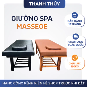 Giường spa massage mặt nệm da cao cấp – giường gỗ spa có khoang để đồ, lỗ thở tiện dụng.