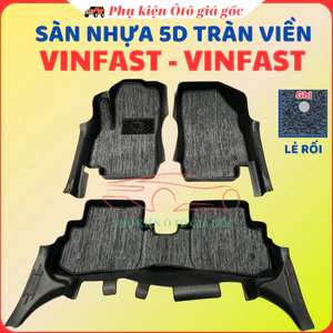 Thảm lót sàn NHỰA đúc TPE 5D xe Vinfast Fadil, Mẫu Tràn viền bậc cửa - MẪU BẬC DÀI - 1 BỘ 3 TẤM - Không mùi