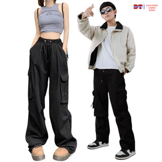 Quần JOGGER kaki hộp dây rút nam nữ ống rộng túi hộp dây rút phong cách unisex hàn quốc, quần dài K1