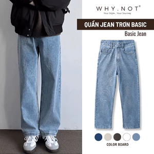 Quần Jeans Nam Baggy Suông WHY NOT Màu Xanh, Đen, Trắng, Ghi Jeans chính phẩm mềm mịn