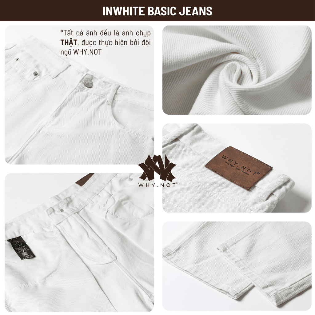 [WHY.NOT] Quần Kaki Jean Nam Form Regular Fit Basic Màu Nâu Mocha