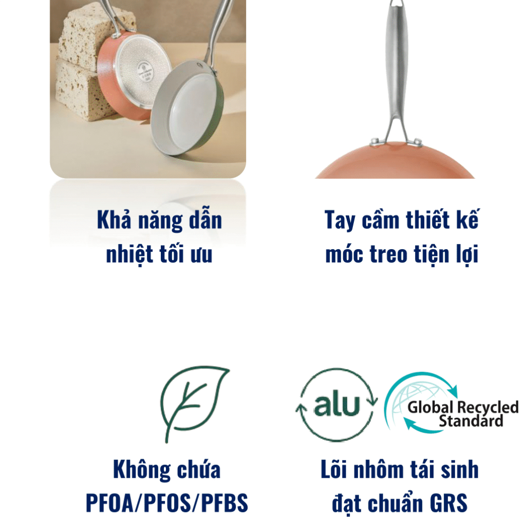 [NEW] Chảo RÁN - MORI VEGGIE lớp chống dính thuần chay, tương thích nhiều bếp, tiết kiệm năng lượng