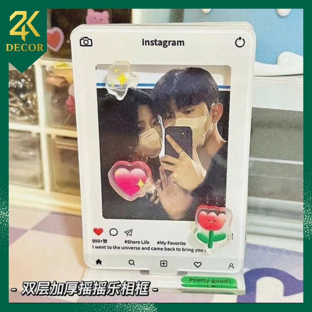 Khung ảnh mini Instagram kèm sticker emoji – decor bàn,quà tặng người ...