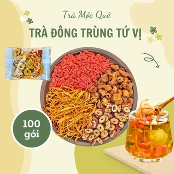 100 Gói Trà Đông Trùng Hạ Thảo Tứ Vị (Đông Trùng Hạ Thảo, Long Nhãn, Kỷ Tử, Táo Đỏ) - Chè, Tea trà thảo mộc